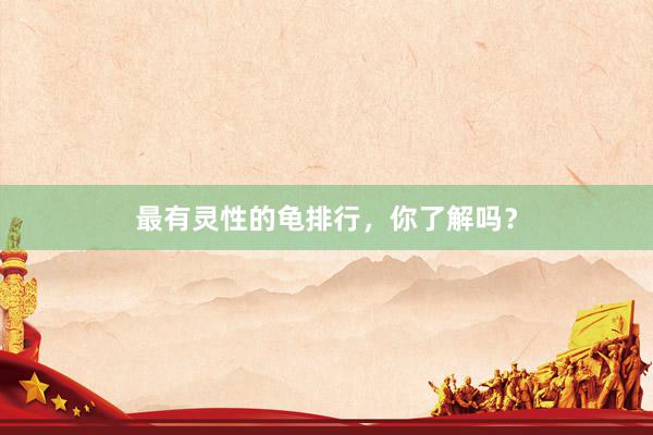 最有灵性的龟排行，你了解吗？