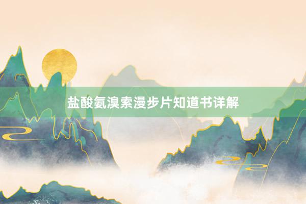 盐酸氨溴索漫步片知道书详解